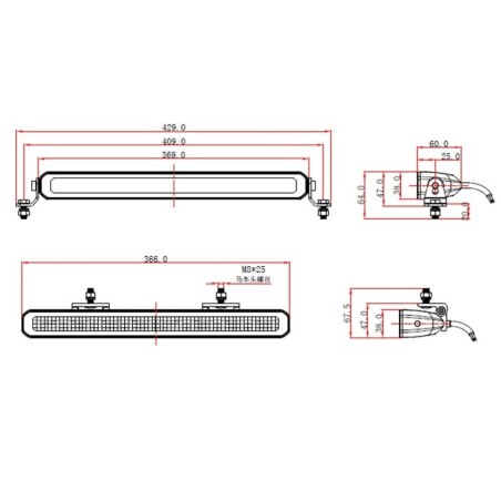 BARRA LED LARGO ALCANCE HOMOLOGADA 80W HR 25